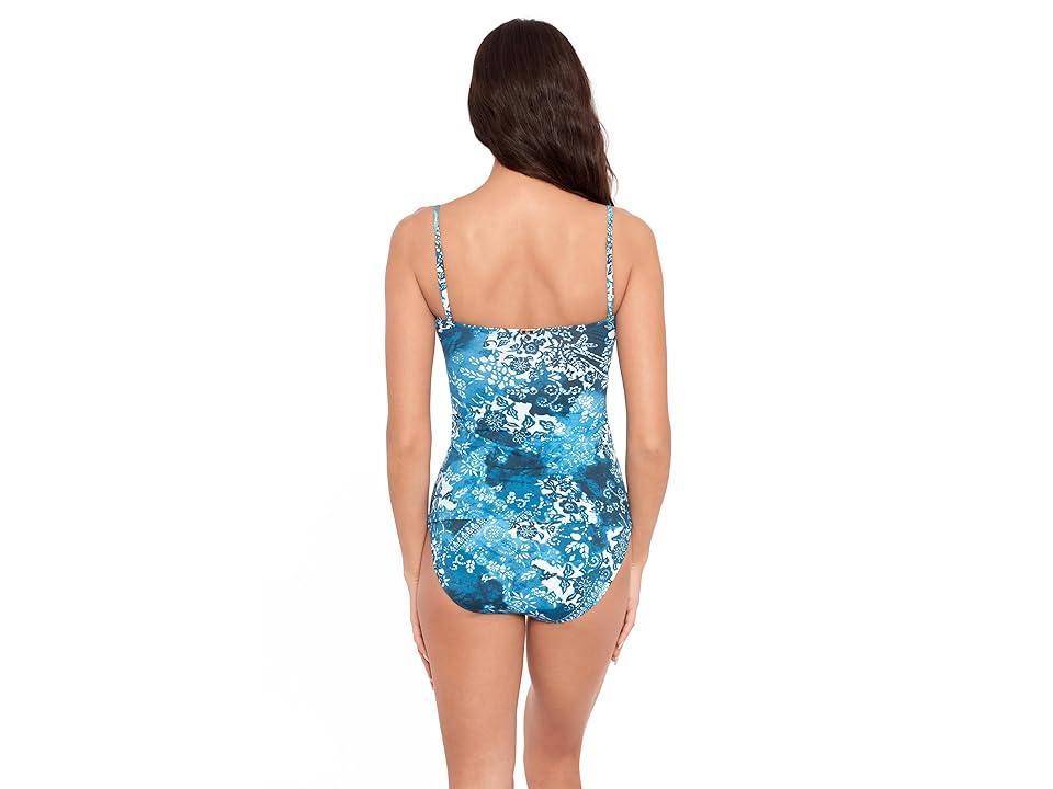 Women's Printed Ruched Tankini Top Product Image