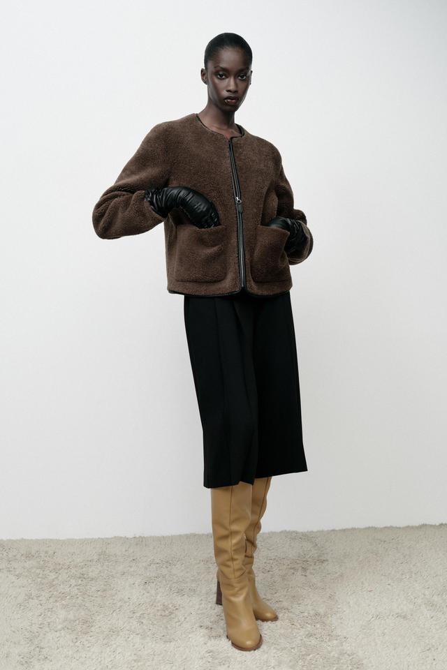 JACKET WITH FAUX SHEARLING Product Image