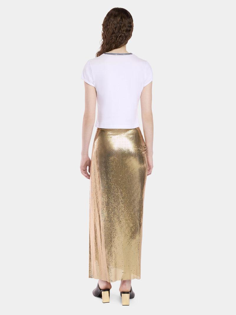 LONG GATHERED SKIRT IN MESH Product Image