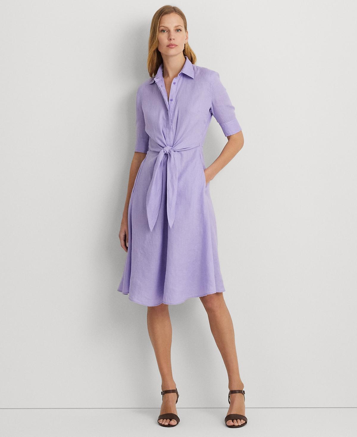 Lauren Ralph Lauren Petite Linen Fit & Flare Shirtdress Product Image