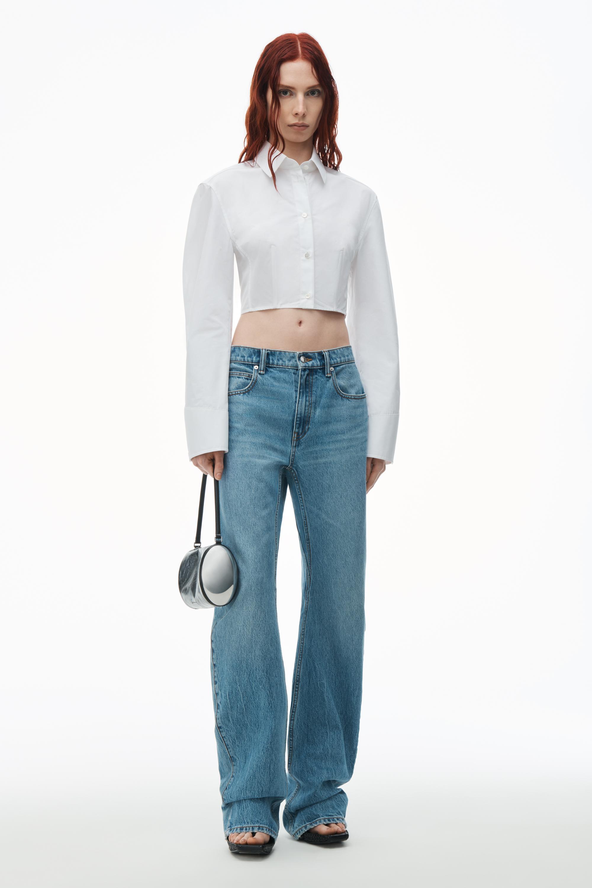 Cropped Structured Shirt In Organic Cotton Product Image