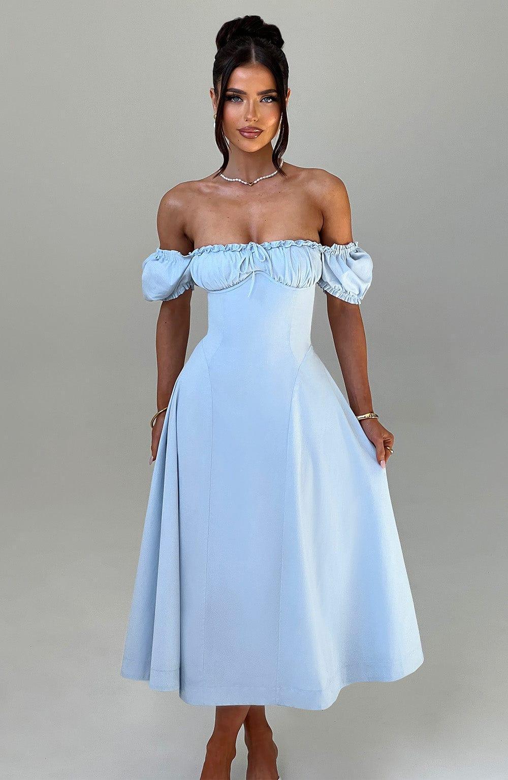 Elora Midi Dress - Blue Product Image