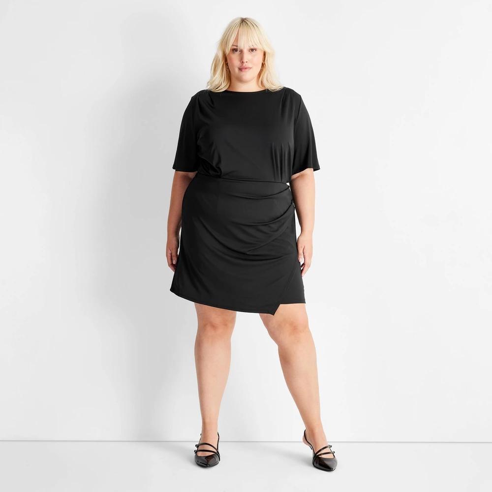 Womens Short Sleeve Mini T-Shirt Dress - Future Collective Black 3X Product Image