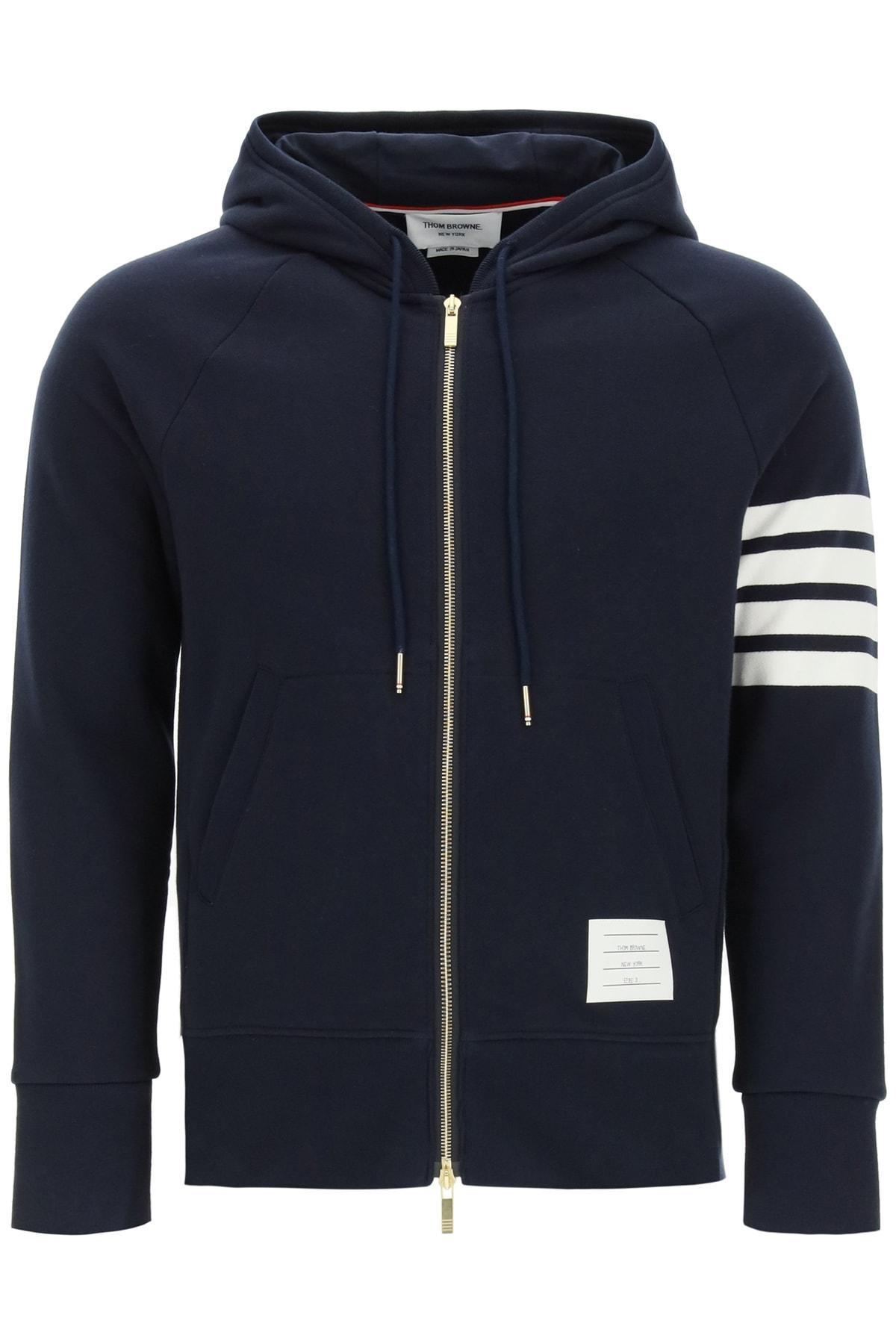 Hooded Sweatshirt With Zip In Blue Product Image