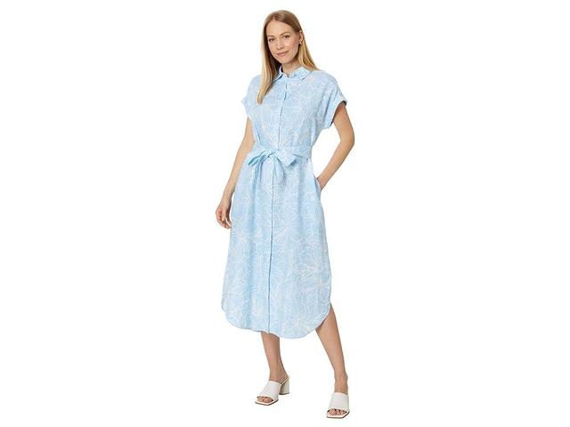 Tommy Bahama Hightide Hibiscus Shirt Dress (Glass Bead Blue) Women's Dress Product Image