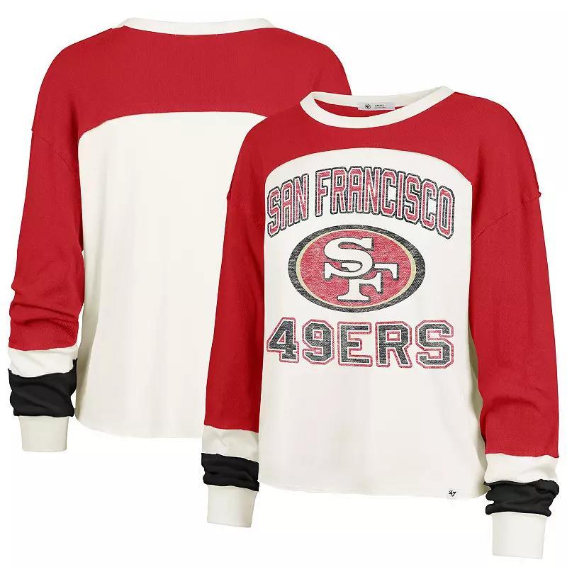 Womens Profile Cream/Scarlet San Francisco 49ers Double Header Curve Toni Long Sleeve T-Shirt Product Image