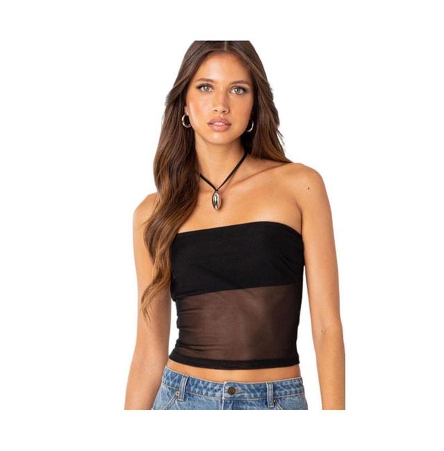 EDIKTED Celestia Mesh Tube Top Product Image