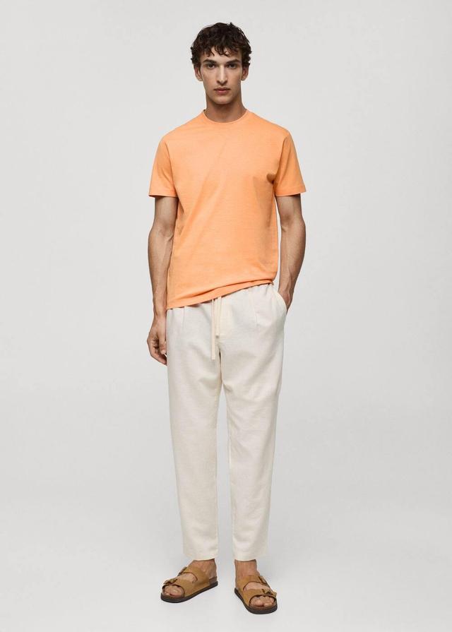 MANGO MAN - Basic cotton stretch T-shirt orangeMen Product Image