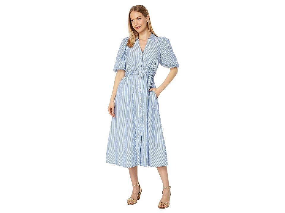 Lilly Pulitzer Tassie Elbow Sleeve Cotton Dress (Coastal Lightweight Oxford Stripe) Women's Dress Product Image