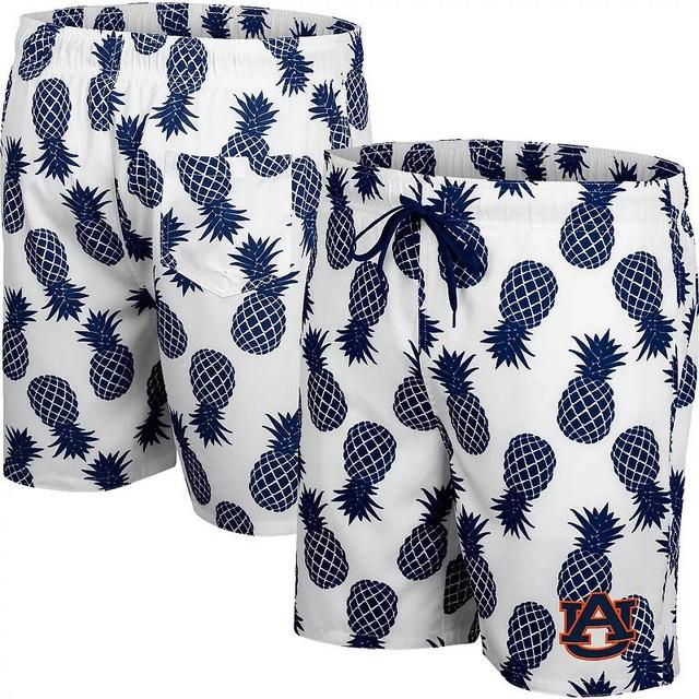 Mens Colosseum White Auburn Tigers Pineapples Swim Shorts Product Image