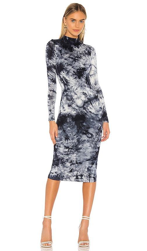 Lovers and Friends Ivanna Midi Dress in Indigo Blue Tie Dye Product Image