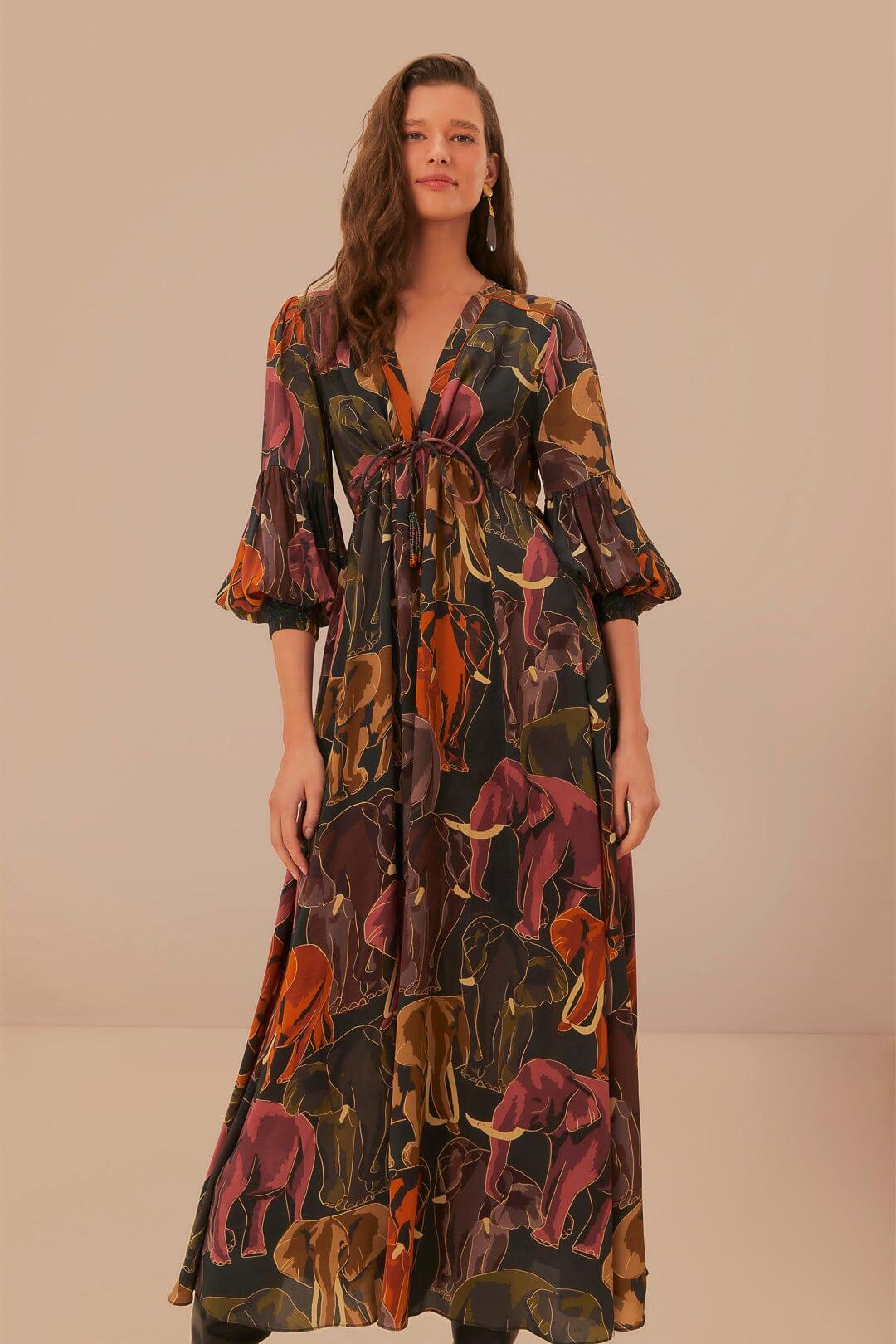 Green Elephants Maxi Dress Product Image