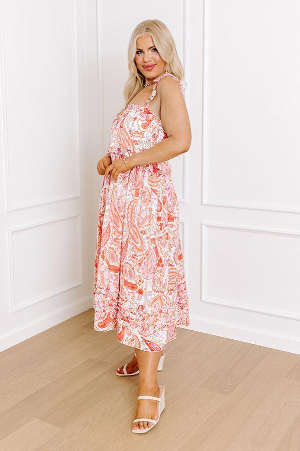 Sunset Splendor Satin Midi Curves Product Image