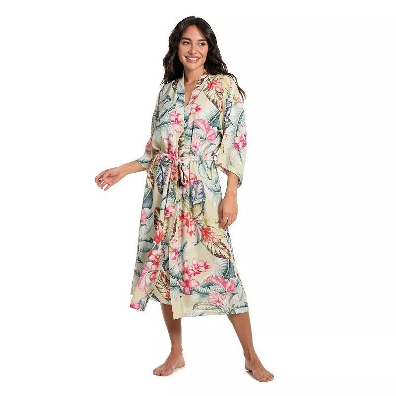 Womens Lilac+London Print Kimono Wrapper Robe Product Image