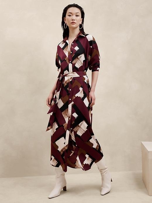 Tie-Waist Maxi Shirtdress Product Image