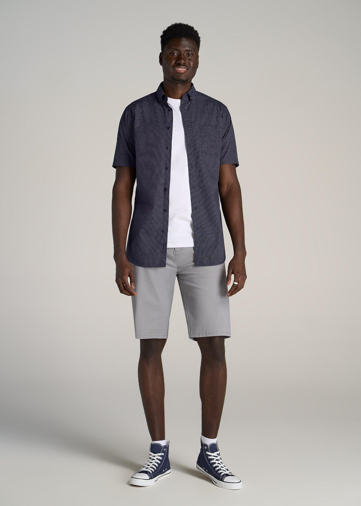 Chino Shorts for Tall Men in Pebble Grey Product Image