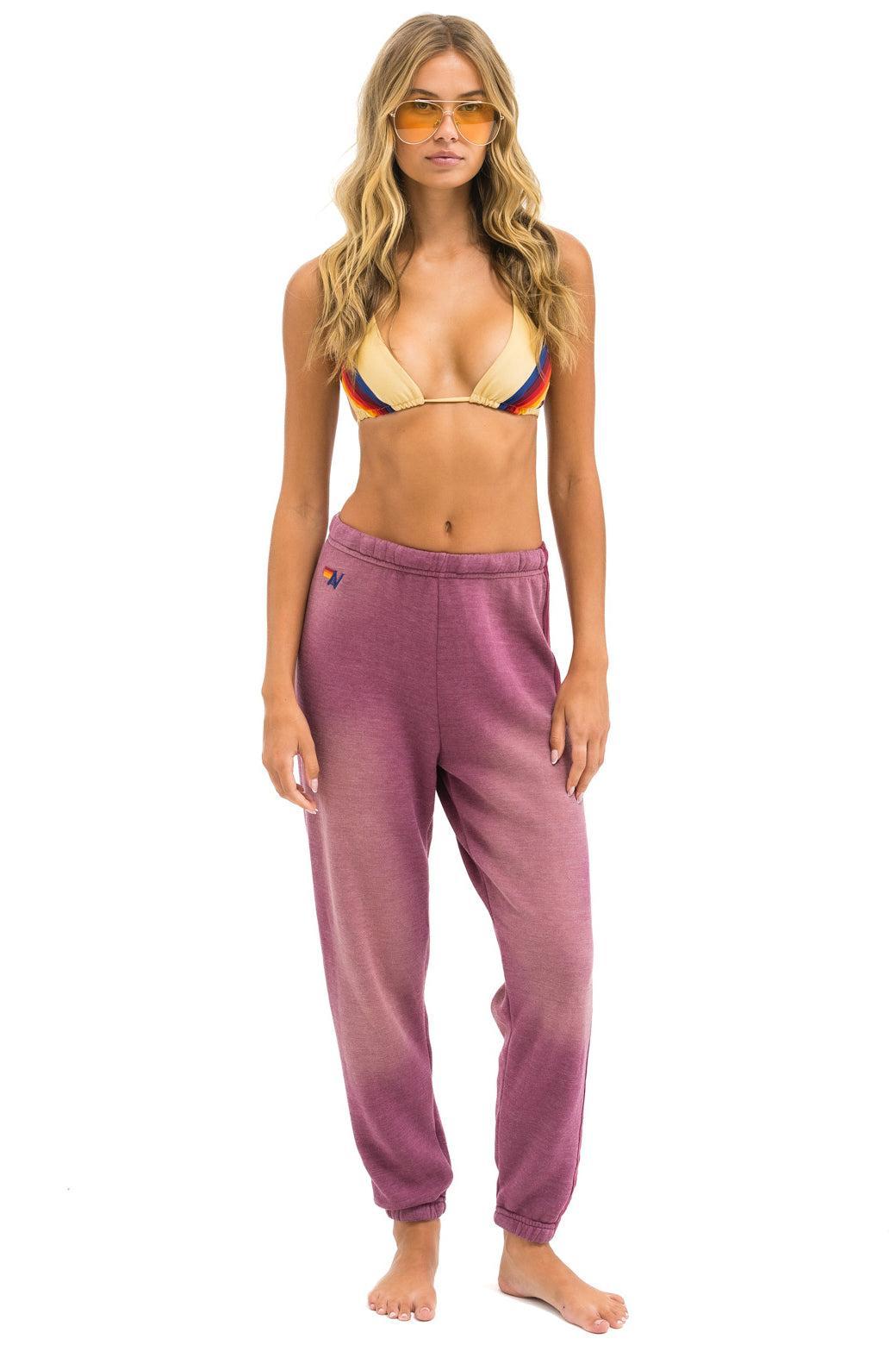 5 STRIPE SWEATPANTS - FADED BERRY Female Product Image