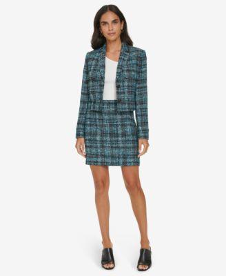 Calvin Klein Womens Tweed Jacket Skirt Product Image