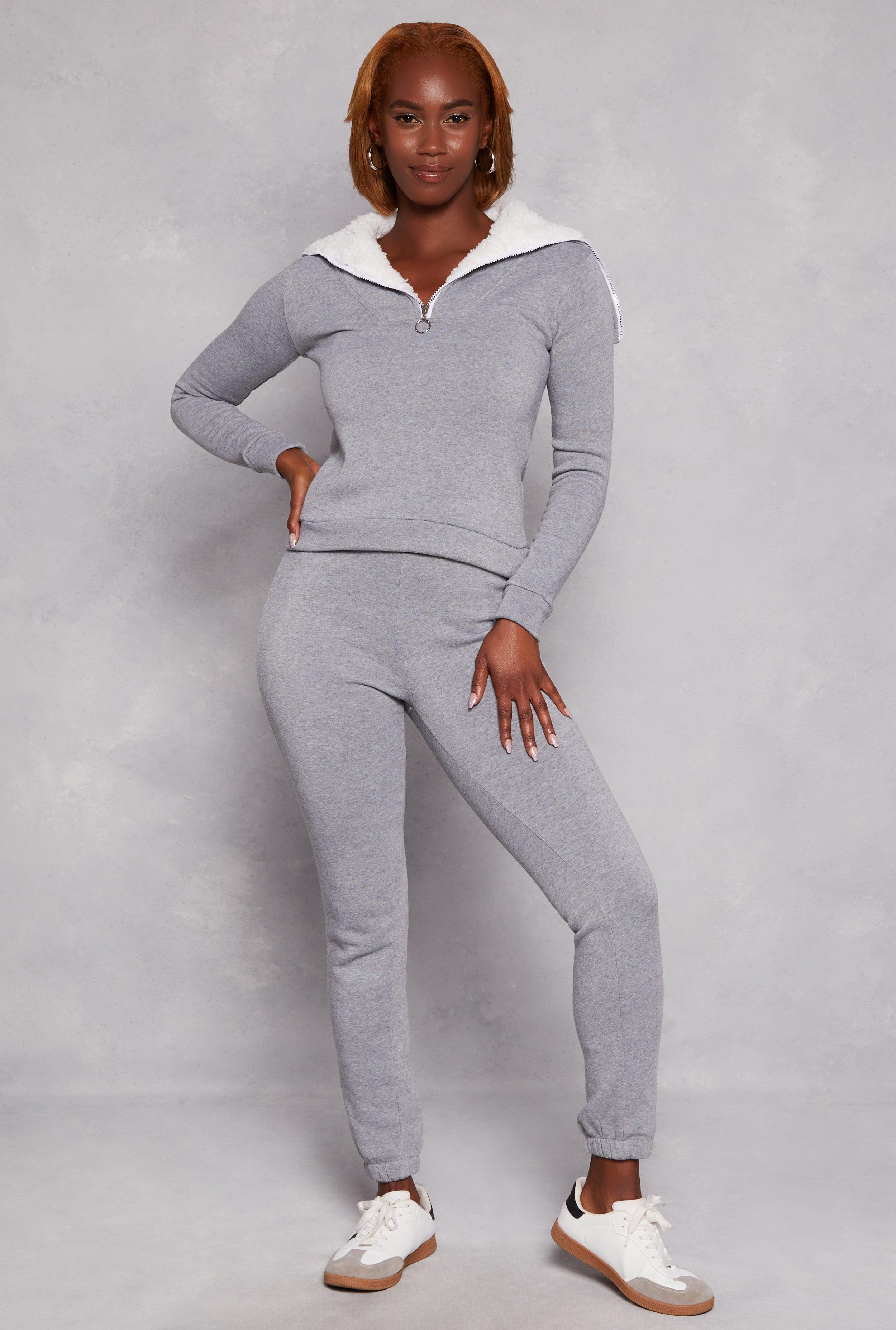 Womens Fleece Drawstring High Waist Sweatpants Product Image