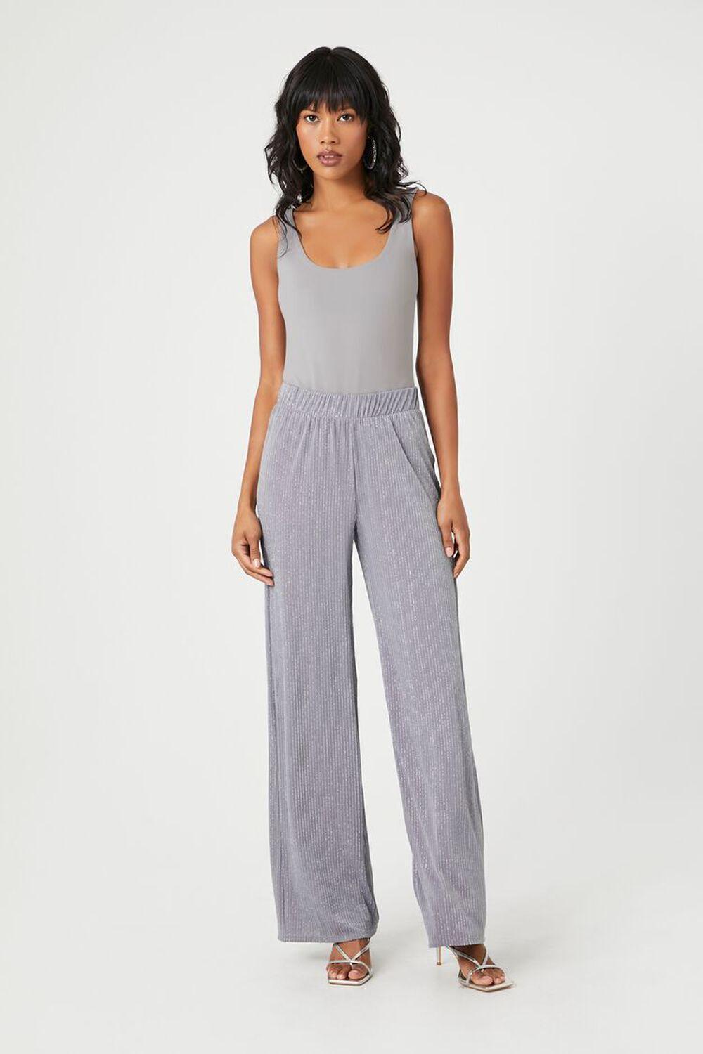 Metallic Wide-Leg Pants | Forever 21 Product Image