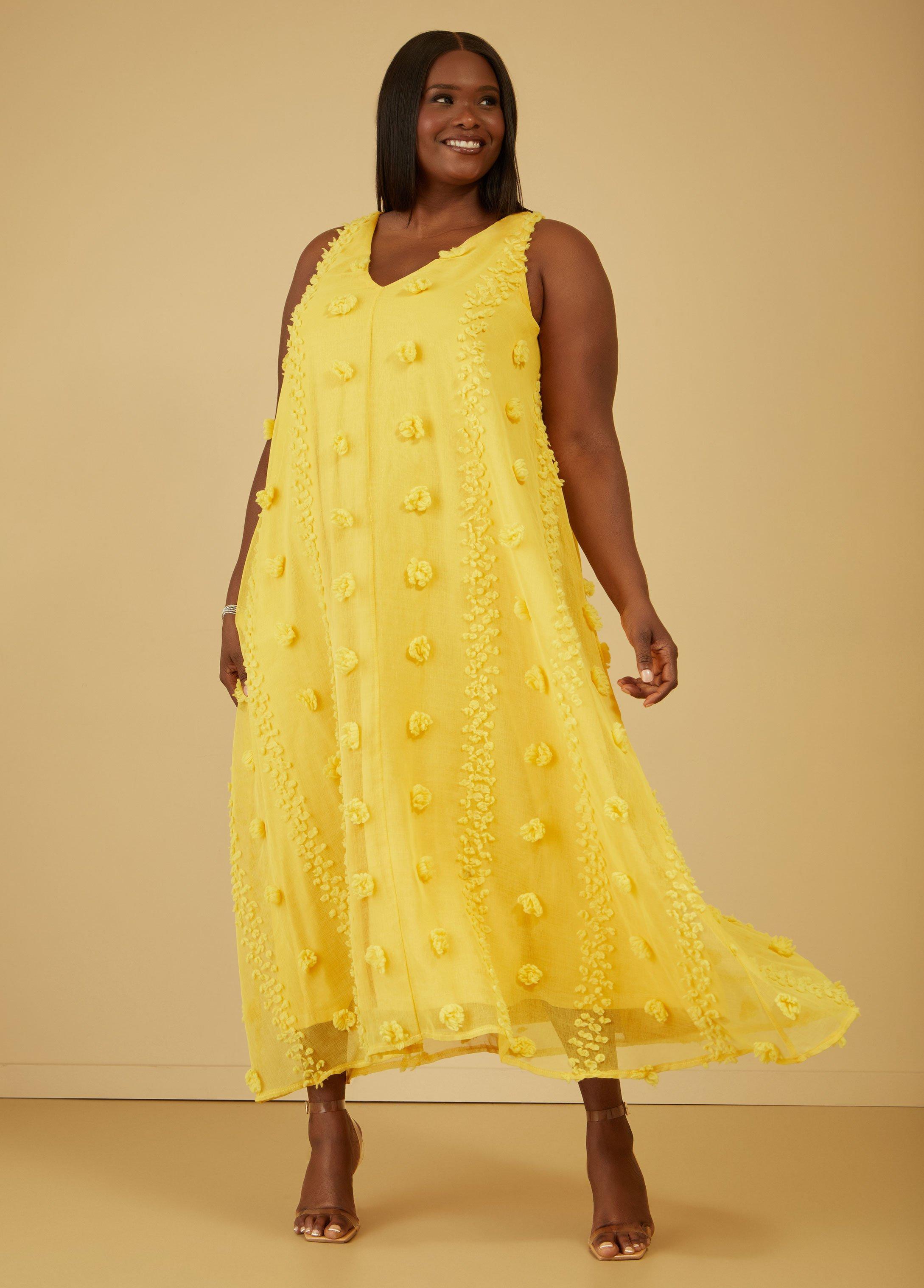 Plus Size Pompom Gauze Maxi Dress Ashley Stewart Product Image