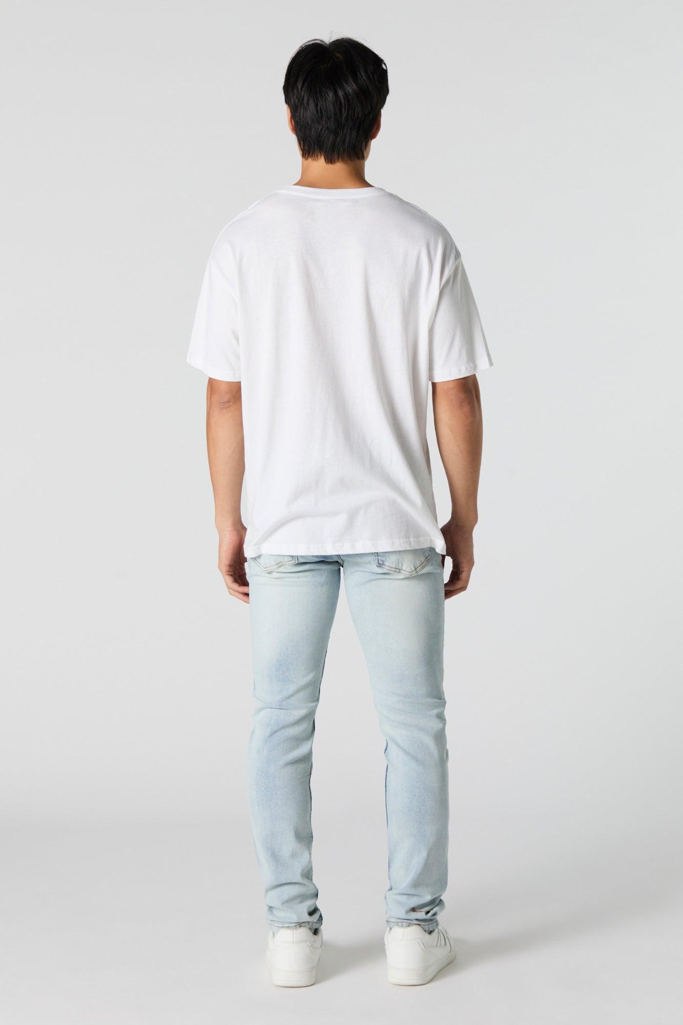 Light Wash Distressed Slim Jean Male Product Image