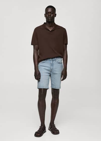 MANGO MAN - Regular-fit denim bermuda shorts medium blueMen Product Image