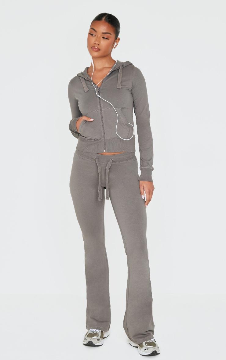 Charcoal Zip Up Fitted Track Top Product Image