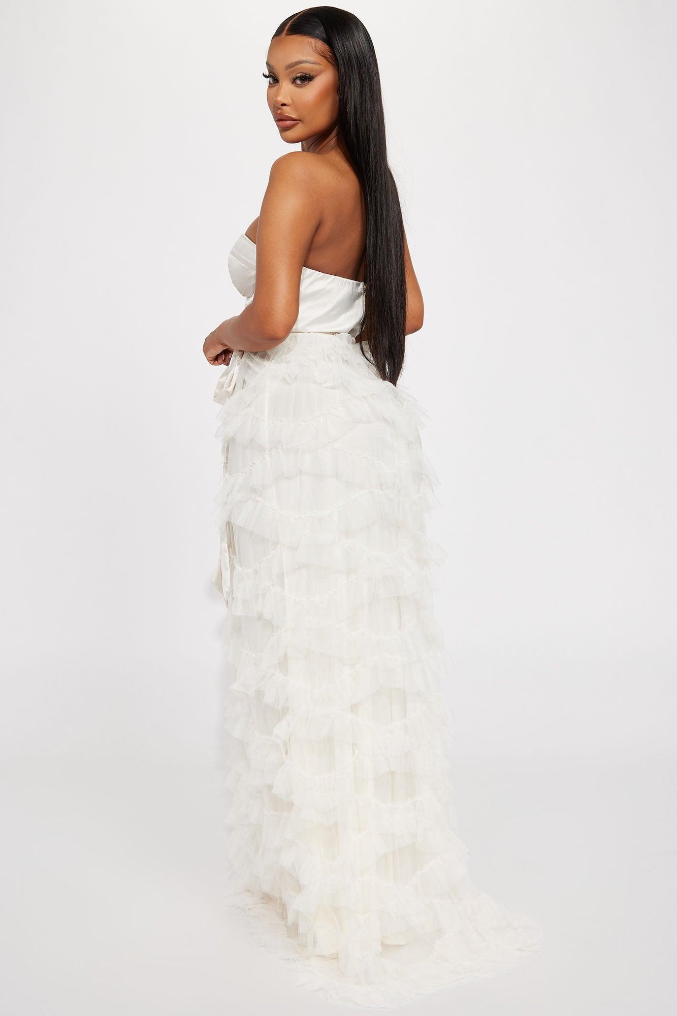 Rhea Tiered Gown - Cream Product Image