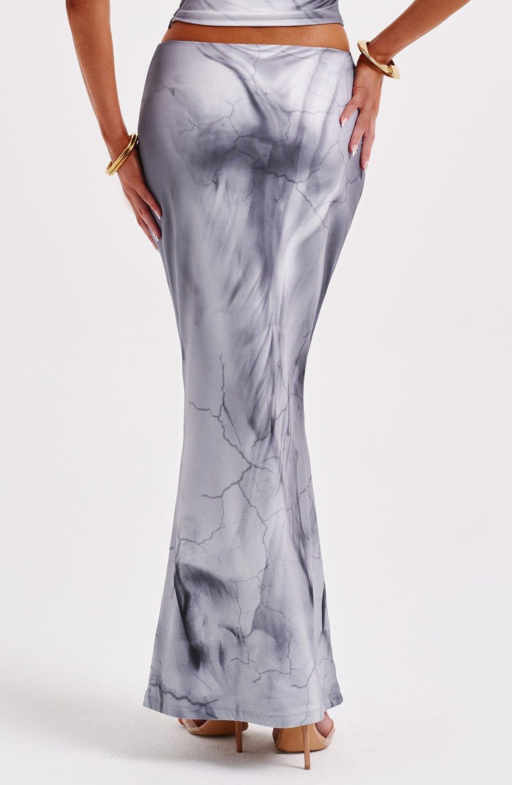 Charmayne Maxi Skirt - Grey Body Print Product Image