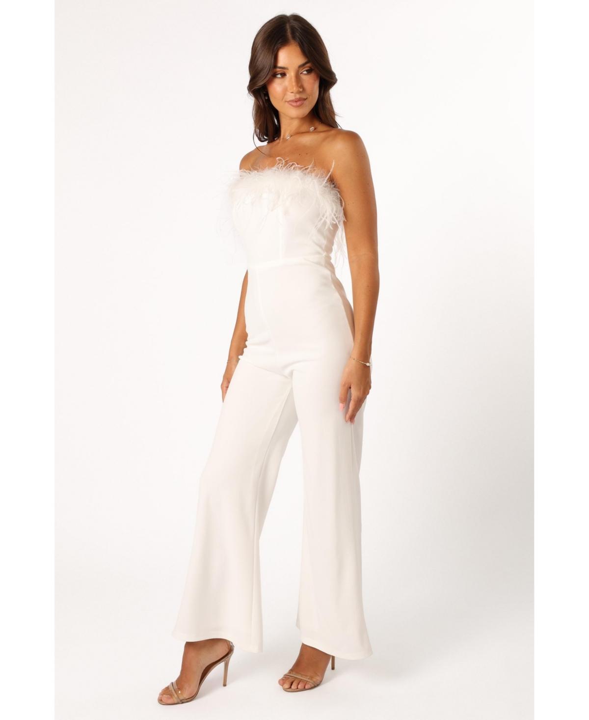 Petal and Pup Womens Louise Feather Trim Jumpsuit Product Image