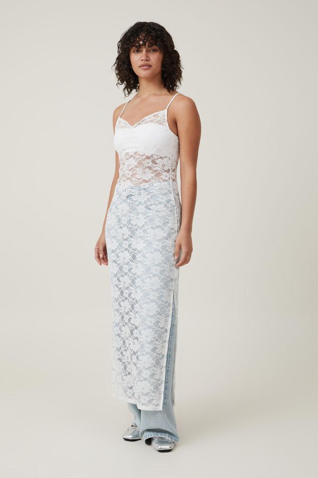 Cotton On Women - Lace Slip Maxi Dress - Cream Product Image