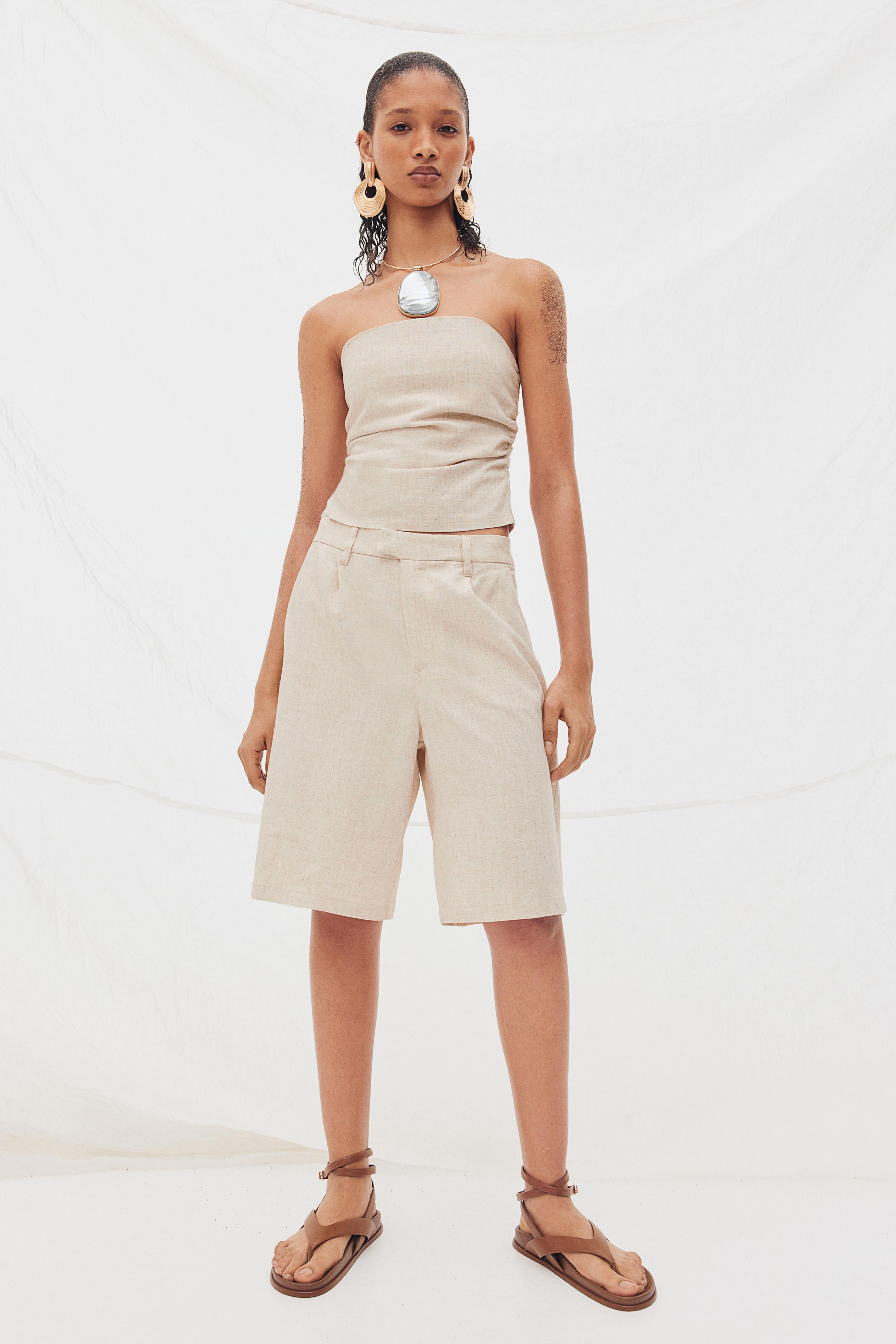 Dressy Linen-blend Shorts Product Image