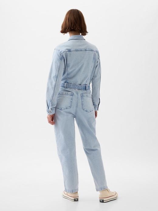 Belted Denim Jumpsuit Product Image