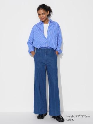 Womens Wide Trouser Jeans Blue 2XL UNIQLO US Product Image