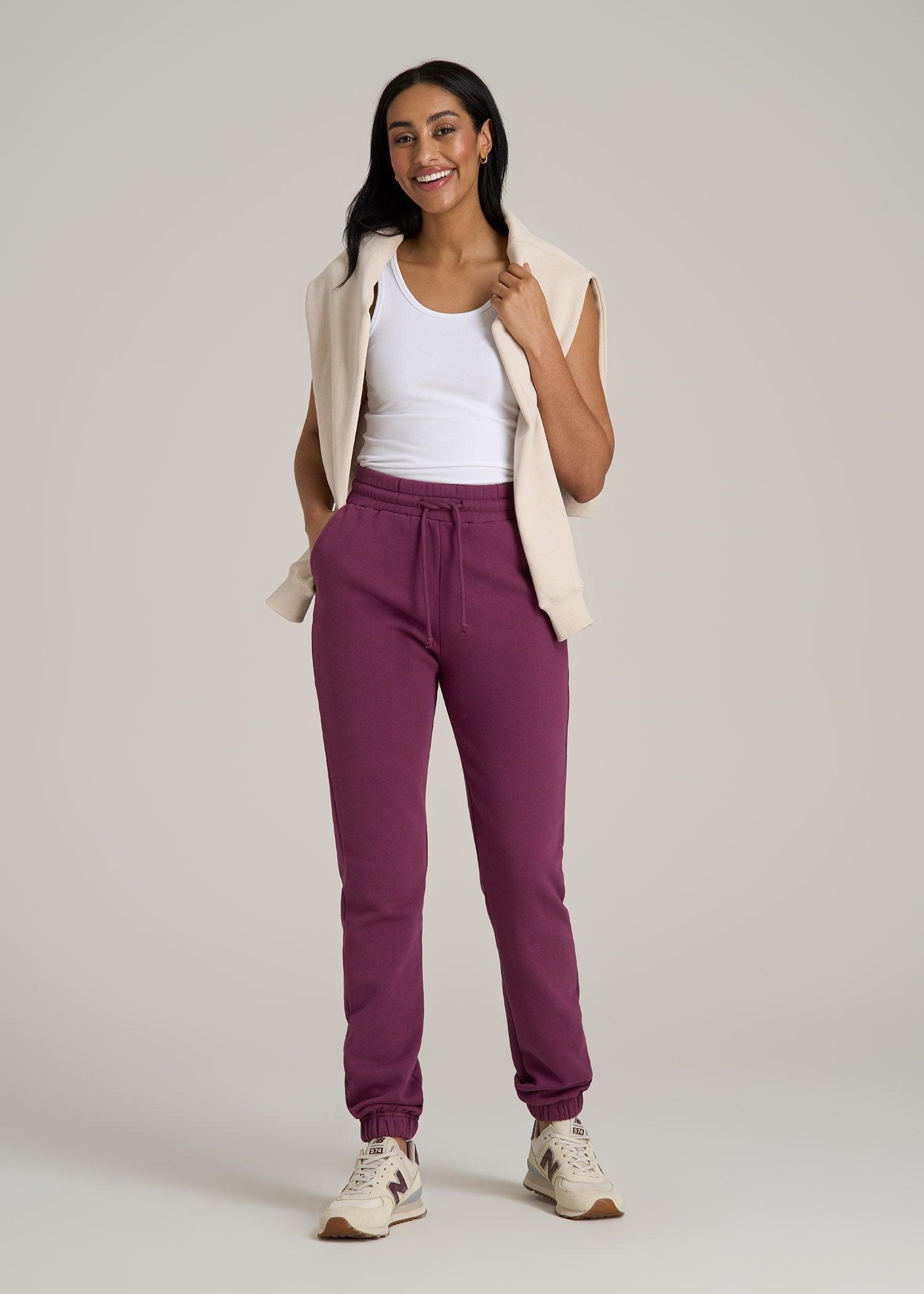 Wearever Fleece SLIM-FIT High-Waisted Women's Sweatpants in Purple Gumdrop Female Product Image