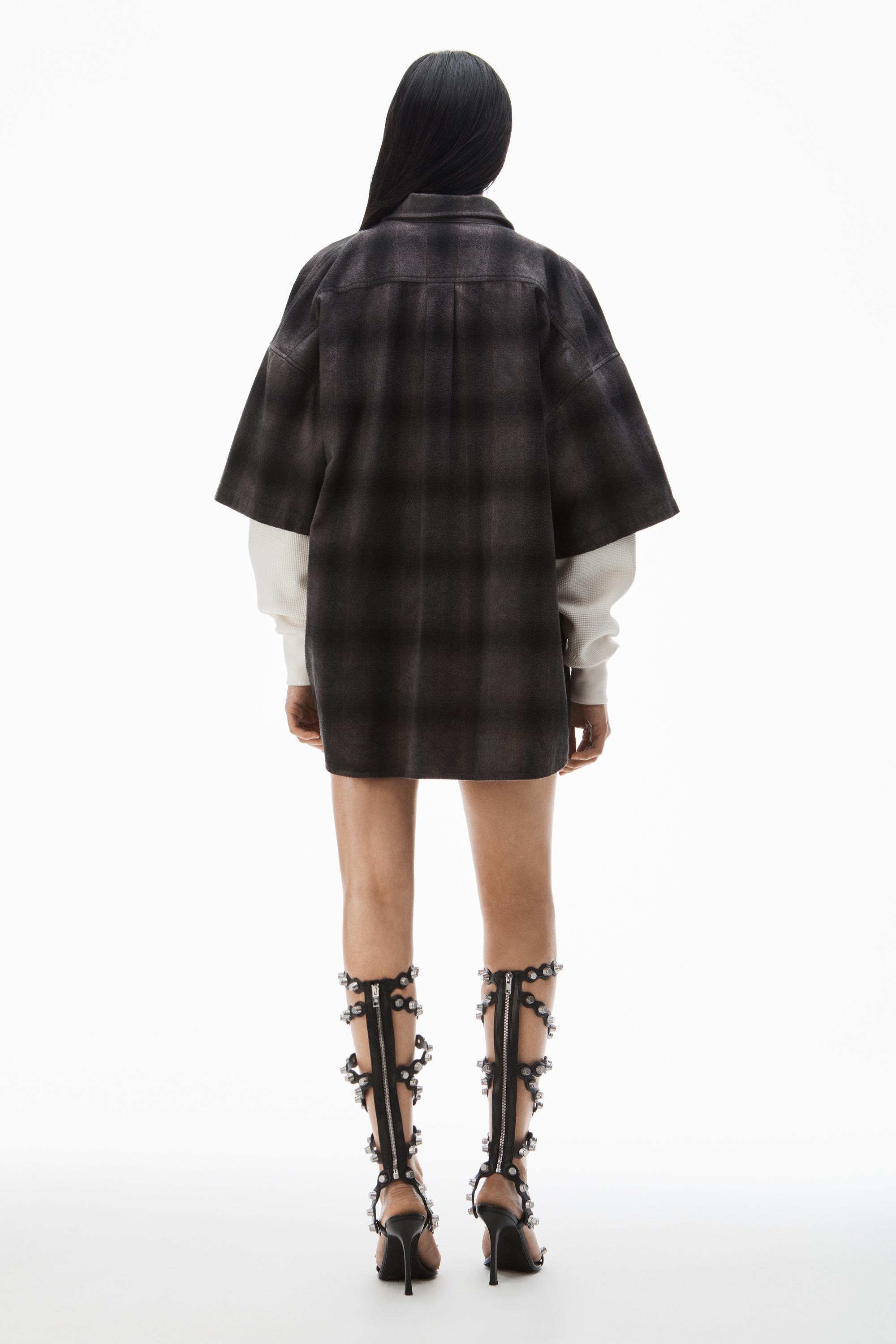 Pre-styled Shadow Plaid Shirtdress Product Image