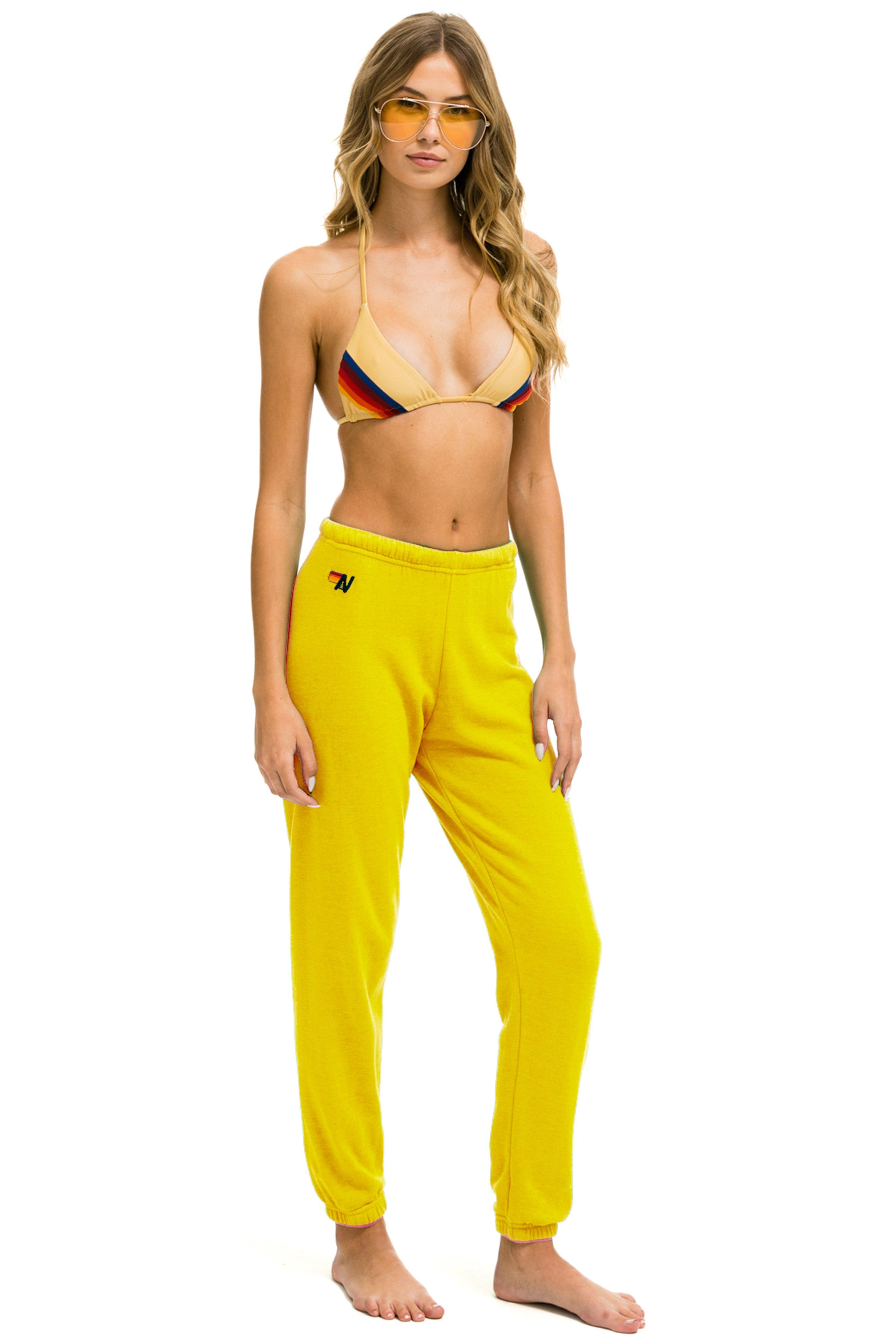 5 STRIPE SWEATPANTS - LEMON // YELLOW // PURPLE Female Product Image