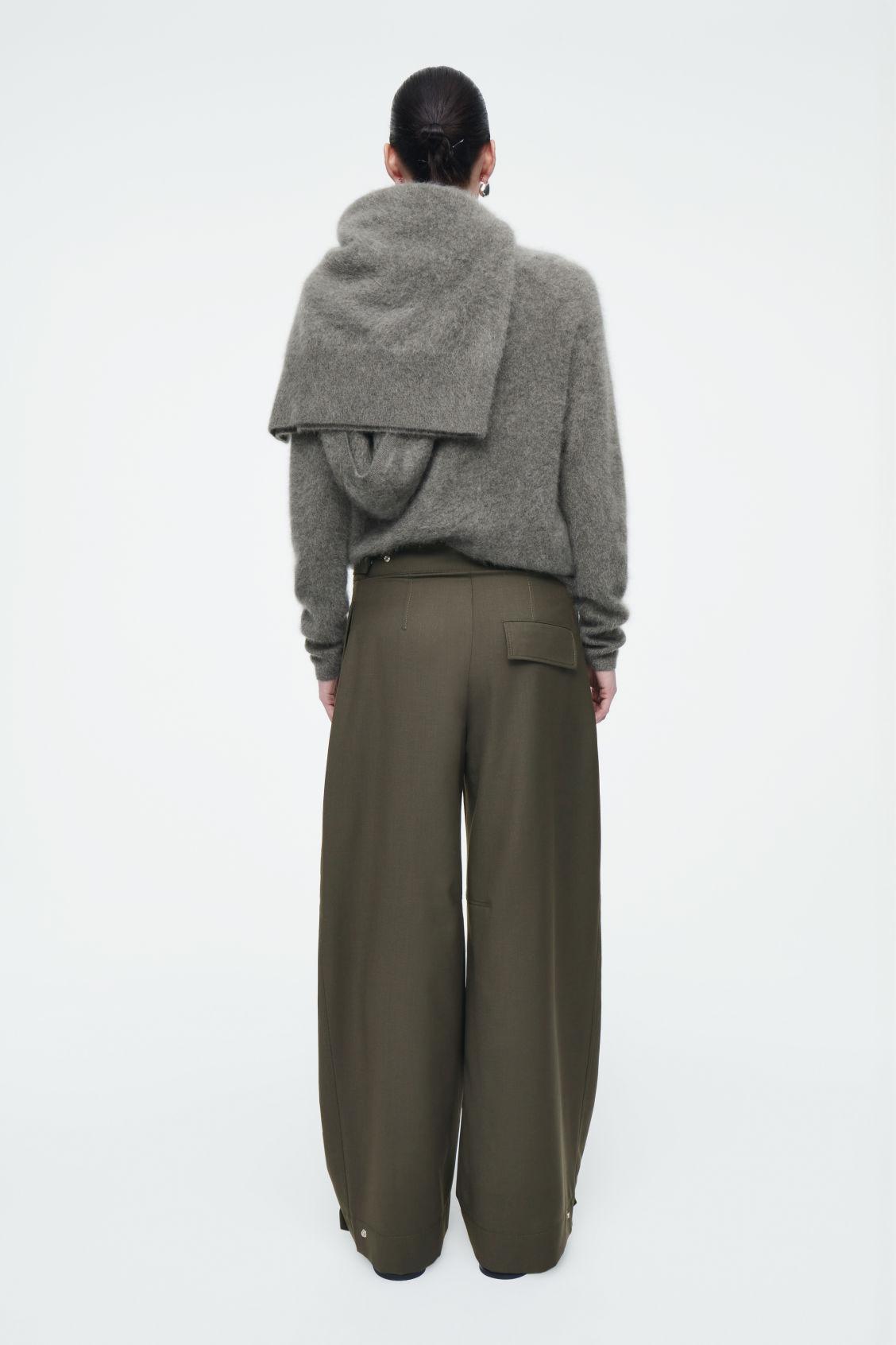 WOOL BARREL-LEG UTILITY TROUSERS Product Image