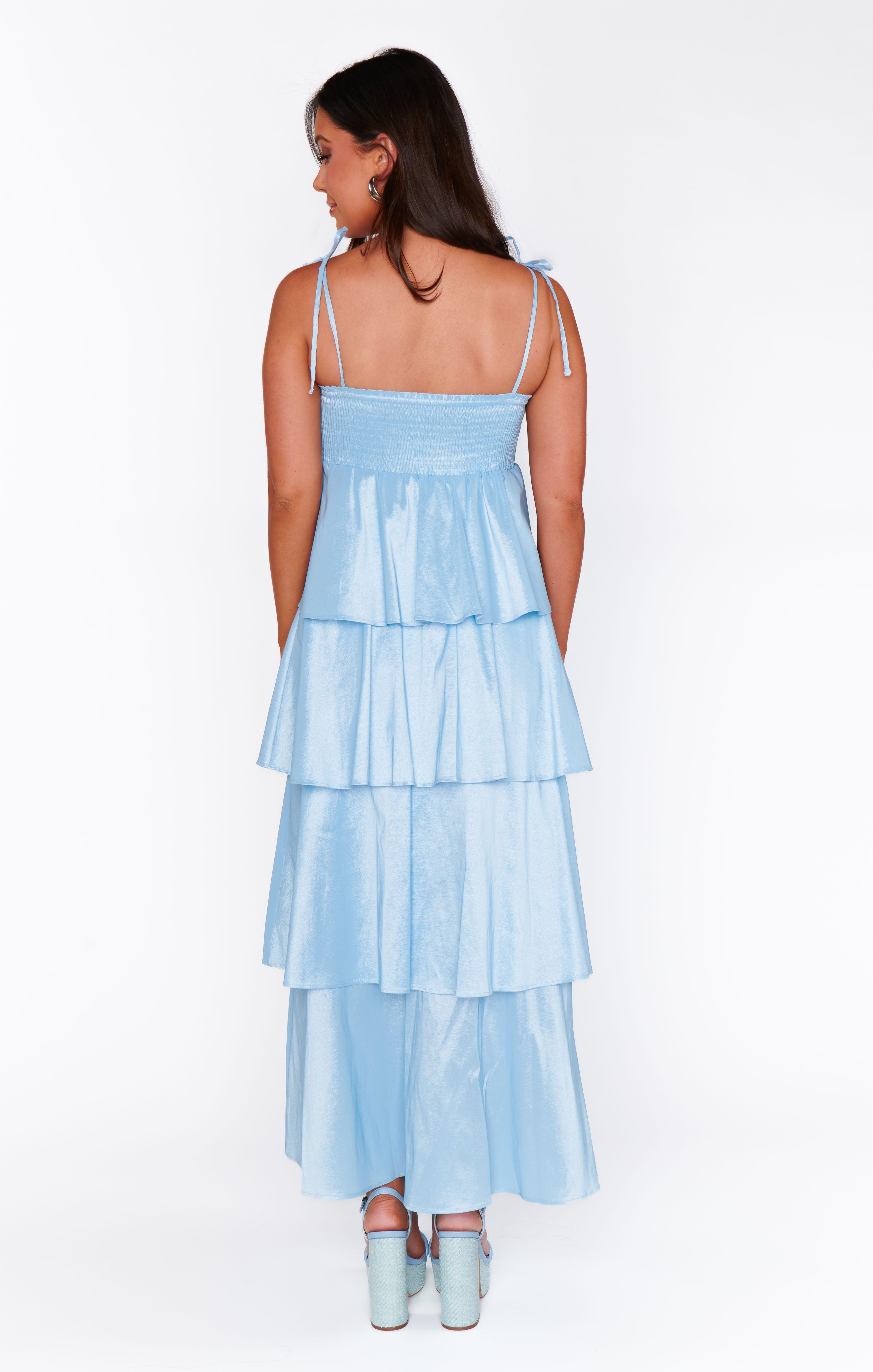 Meet Cute Dress ~ Light Blue Taffeta Product Image