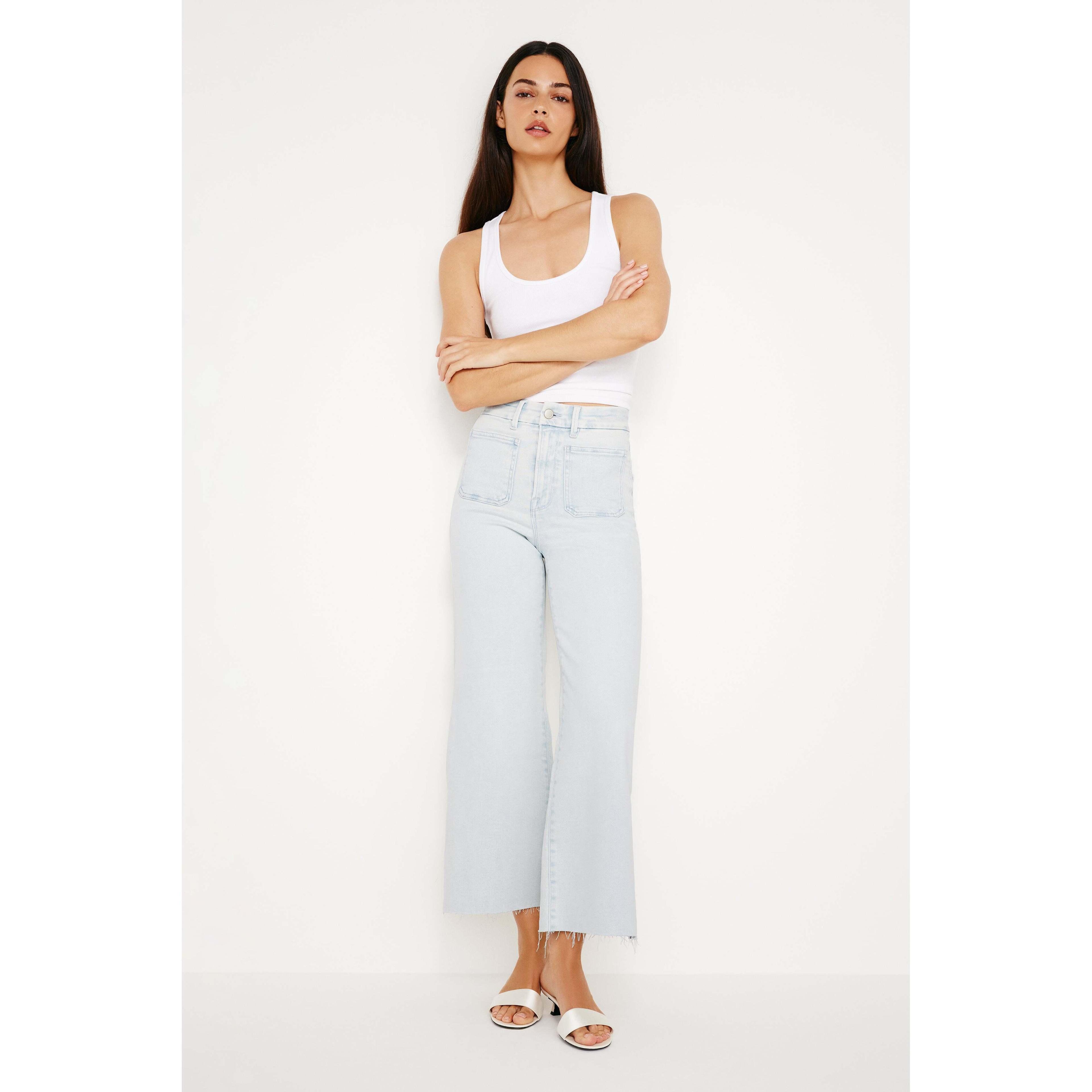 Womens Soft Tech Denim Palazzo Jeans Product Image