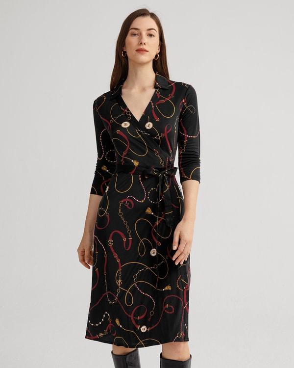 Louisville Print Wrap Dress Product Image