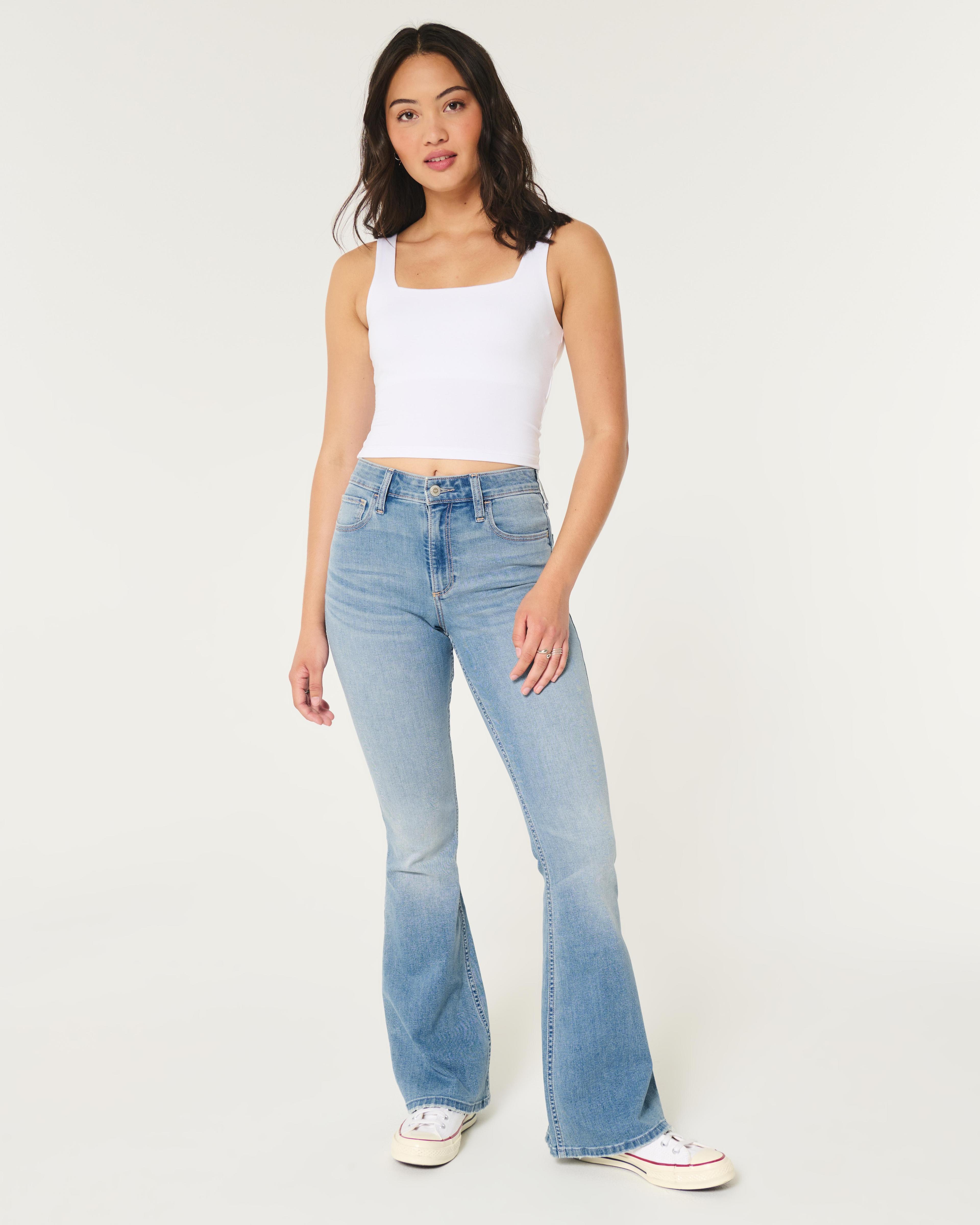 Curvy High-Rise Medium Wash Flare Jeans Product Image