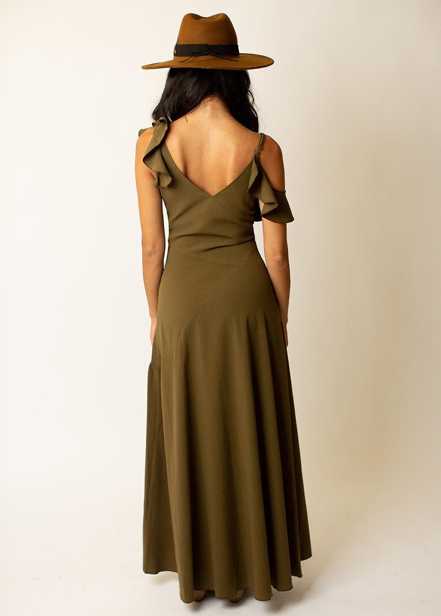 Bianka Dress in Olive Female Product Image