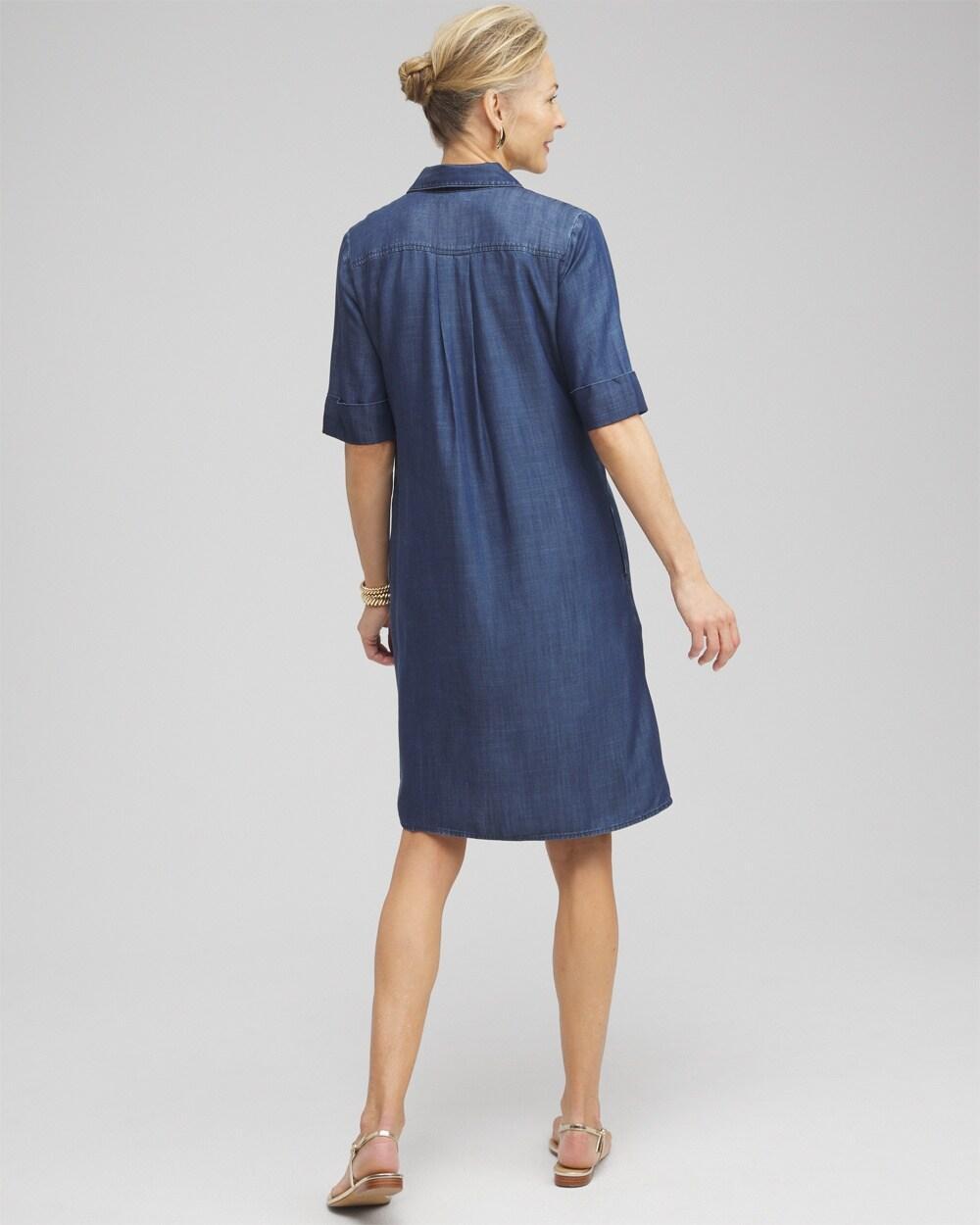 Elbow Sleeve Popover Shirt Dress Product Image