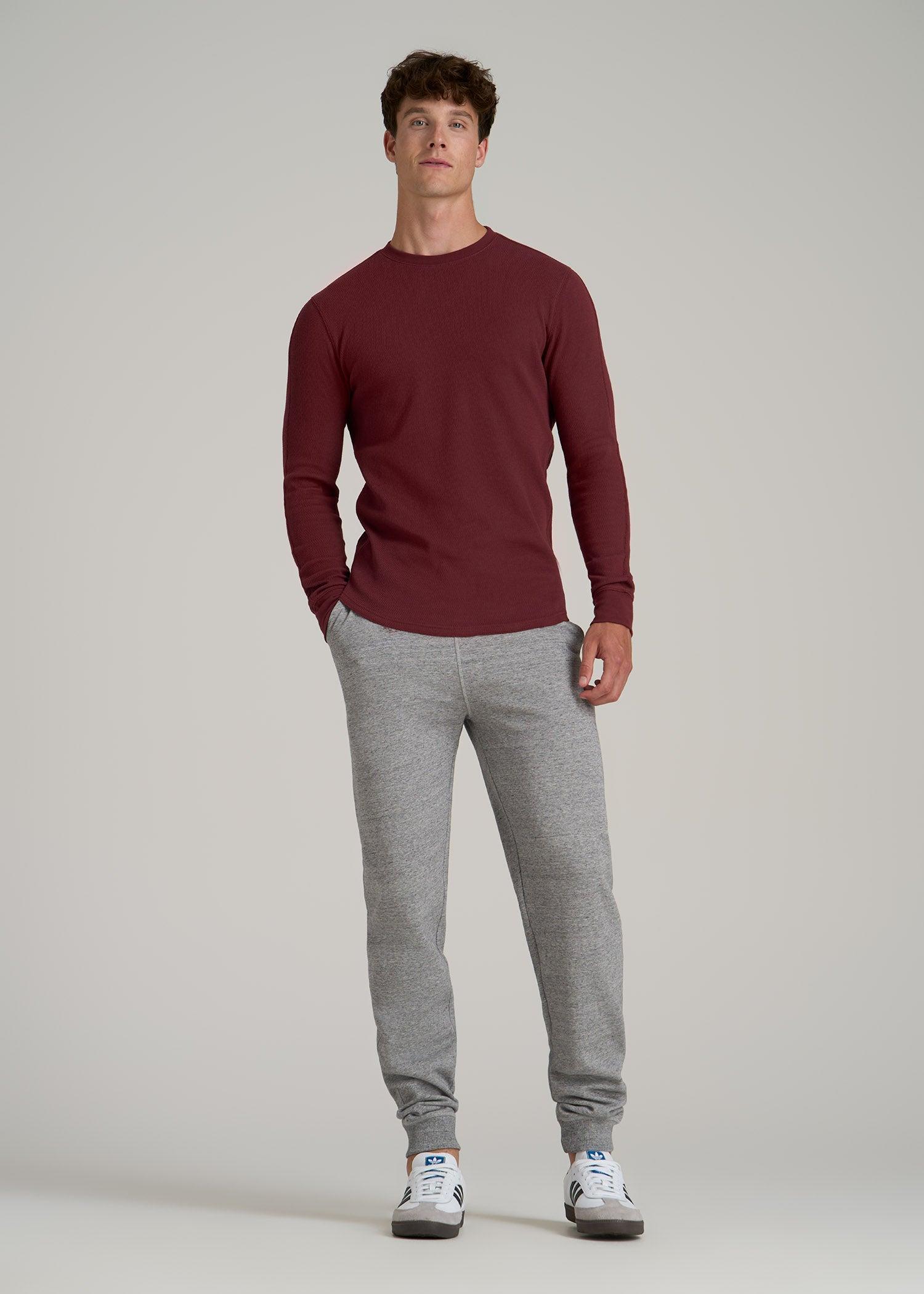 Double Honeycomb Thermal Crewneck for Tall Men in Red Ochre Product Image