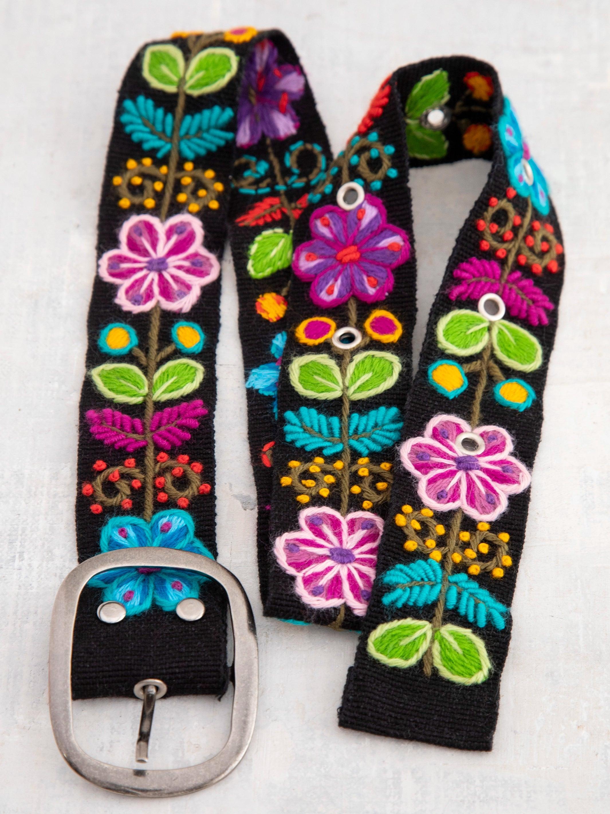 Hand Embroidered Belt - Black Product Image