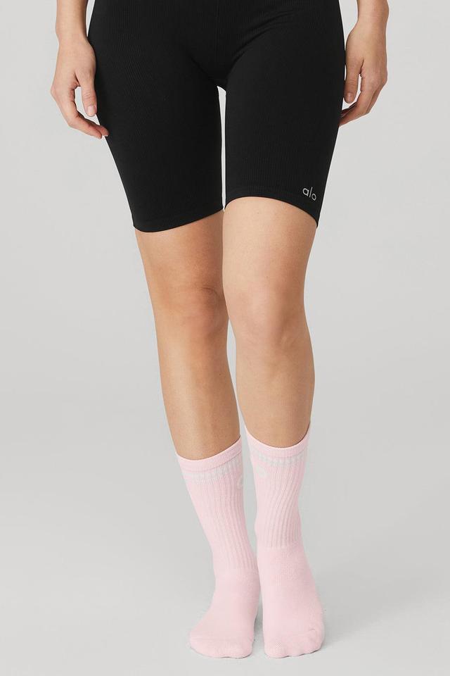 Women's Throwback Barre Sock - Powder Pink/White Female Product Image