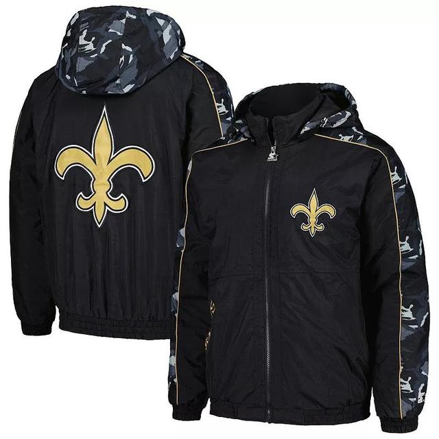 Mens Starter New Orleans Saints Thursday Night Gridiron Full-Zip Hoodie Product Image