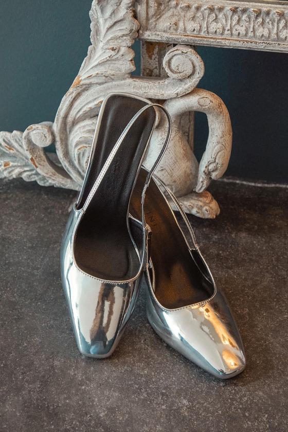 Belinda Silver Chrome Slingback Pumps product image